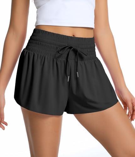 OVESPORT Women's 2-in-1 Athletic Shorts Liner Pockets Tennis Skort High Waisted Athletic Running Skorts Gym Yoga Workout, XL