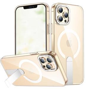 EMMPITU for iPhone 13 Pro Max Case with Kickstand, Compatible with MagSafe, [Invisible Stand] Anti-Slip Shockproof Military-Grade Protection, Magnetic Phone Case for iPhone 13Pro Max (Clear)