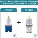 Metal Shower Handle for Delta RP48717, Compatible with 13/14 Series Tub Shower Faucet, Single Handle with Set Screw, Brushed Nickel