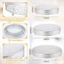 Wenqik 3 Pcs 16'' 14'' 12'' Metal Silver Cake Stand Round Cake Stands for Dessert Table Cookies Fruit Serving Tray Cupcake Dessert Pastry Riser for Wedding Birthday Party and Events