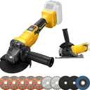 2-in-1 Cordless Angle Grinder & Circular Saw for Dewalt 20V Max Battery (Tool Only), 4-1/2" to 5", 180 Rotating Head, 3-Speed with LED Display, 9300RPM Brushless for Cutting, Grinding, Polishing