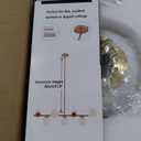 KCO Lighting Modern Brass Linear Chandelier Pendant Light 7-Lights Gold and White Glass Pendant Lighting Mid Century Globe Dining Light Fixture for Living Room Kitchen