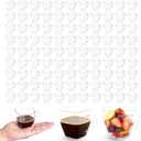 110 Pcs Disposable Tea Cups with Handle Bulk Hard Plastic Coffee Mug Square Espresso Mug Transparent Mini Tea Cup for Catering Party