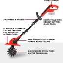 Cordless Tiller Cultivator 9-Inch Width 7-Inch Depth, Compatible with Milwaukee 18V, Battery Powered Garden Cultivator for Garden Flower beds, Tool Only-Battery & Charger not Included