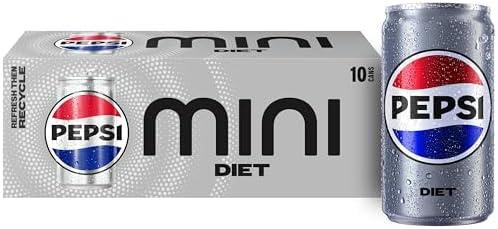 Diet Pepsi Soda, 7.5 Ounce Mini Cans, 10 Pack Pack of 3 (BBD: Sept 22, 2025)