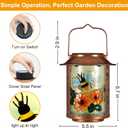 Bees Solar Lanterns Outdoor Waterproof,Birthday Gifts for Women Mom Grandma Garden Decor,Hanging Solar Lights Wall Mount Decorations for Yard,Front Porch,Patio,Lawn Pathway Landscape