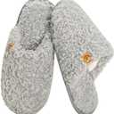 House Slippers for Women Comfy Faux Fur Memory Foam Bedroom Shoes Slip On Slides for Indoor Outdoor Use (11-12, Grey)