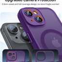 CANSHN Magnetic for iPhone 14 Plus Case, Upgraded [Full Camera Protection] [Compatible with Magsafe] [Translucent Matte] Shockproof Protective Phone Case for iPhone 14 Plus 6.7" - Deep Purple