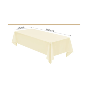 1 Pack Beige Tablecloth 60 x 102 Inch Beige Table Cloth for 6 Foot Rectangle Tables Cream Tablecloth Washable Polyester Fabric Cream Table Cloth Rectangle for Wedding Party Banquet Dining Table