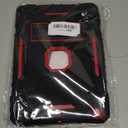 Case for iPad 9th/8th/7th Generation 2021/2020/2019(10.2 inch), Heavy Duty Military Grade Shockproof Rugged Protective 10.2" Cover with Built-in Stand for iPad 9 8 7 Gen (Black+Red)