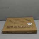 Bamboo Serving Tray with Metal Handles,17x12in Ottoman Decorative Trays Platter for Coffee Table,Living Room,Bar,Party,Large(Black)