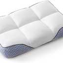 Glaciman Firm Shredded Memory Foam Bed Pillow, Ergonomic Neck and Shoulder Support for Back and Side Sleepers, Machine Washable, Breathable Mesh Gusset, Queen 15 x 25 x 4 Inch, 1 Pack