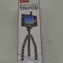 GPX 7 Inch Micro Smartphone Tripod, Includes Smartphone Adapter and Mounting Adapter, Max Height 6.1 Inches (TPD78B), Black