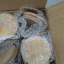 CONNOO 9 Pack 10 OZ Iridescent Glass Candle Jars for Making Candles with Airtight Bamboo Lids Nice Sticky Warning Labels for Candle Making Empty Container Bulk - Dishwasher Safe