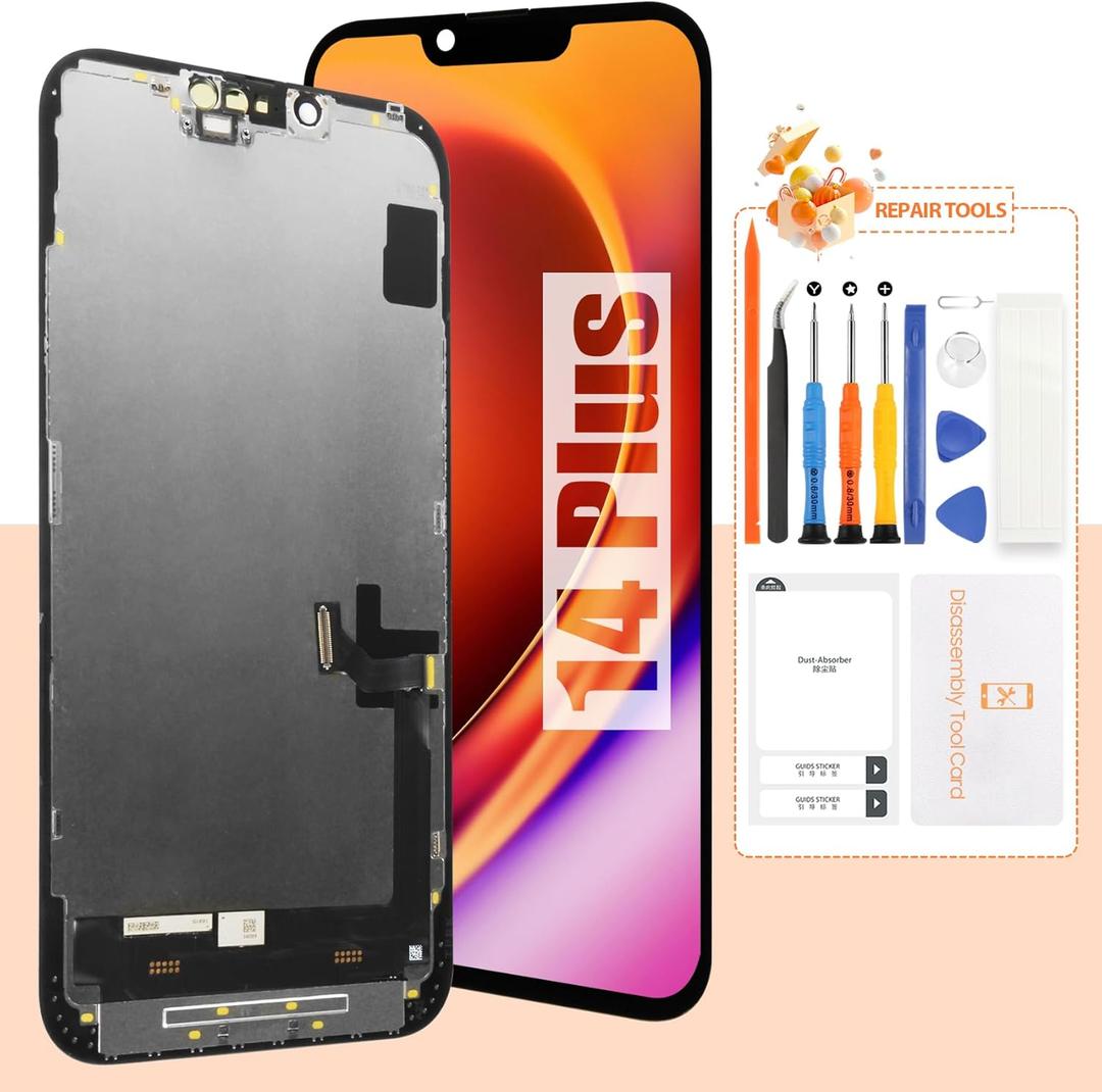 Screen for iPhone 14 Plus Screen Replacement for iPhone A2886 LCD Screen A2632,A2885,A2896,A2887 3D Touch Display Digitizer Assembly Repair PartsBlack