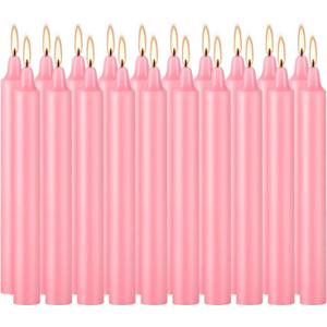 40 Pack Candles Mini Unscented Taper Candles for Valentine's Day,Christmas,Household, Wedding, Rituals, Prayer, Birthdays,Party and Home Dcor Candlesticks - 4 Inch Tall(Pink)
