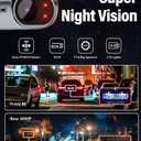 FOCUWAY 4K Front and Rear Dash Cam: Fast 5GHz WiFi & Hands-Free Voice Control, Compact Hidden Design, 24/7 Parking Mode Recording, Supercapacitor & Type-C, Free 64GB Card, Super Night Vision