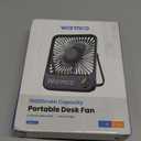 Warmco 10000mAh Portable Travel Fan 7-inch, Max 24H Runtime, Ultra-thin Quiet Rechargeable Battery Operated Desk Fan with Digital Display for Camping, Office, Bedroom, Cruise Essentials (Black)