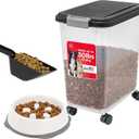 IRIS USA Dog Food Container & Slow Feeder Bowl, Up to 30 lbs, Black, 30 lbs - 1 Pack