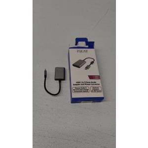 Pack of 2: 1)ZGear 3.5mm to C Power Adapter; 2) ZGear 3.5mm Audio Cassette Adapter - Black, 3 ft