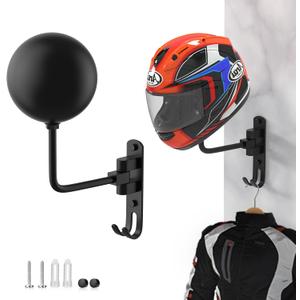 LIFXIZE Helmet Hanger Wall Mount 180° Swivel Helmet Holder for Motorcycle Bike Racing Outerwear Sports Gear