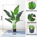 HAIHONG 2Packs 4FT Artificial Bird of Paradise Plant,Faux Palm Tree Potted Plant with Real Touch Leaves,Fake Trees for Home Living Room Office Indoor Outdoor Decor(4 FT-2Packs)