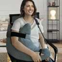 Shoulder Surgery Pillow, Shoulder Pillow for Shoulder Pain, Rotator Cuff Pillow, Arm Pillows for Adults After Surgery, Side Sleeper Pillow for Neck and Shoulder Pain Relief (Blue with two straps)