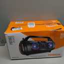 Portable Bluetooth Speaker with Subwoofer, Wireless Speakers with Booming Bass, FM Radio, RGB Lights, EQ, Stereo Sound, 10H Playtime, 30W Loud Speaker for Home, Outdoor, Party, Travel, Camping, Gifts (Black Orange)