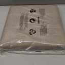 YOUDENOVA 15 inches Storage Ottoman Cube, Foldable Storage Boxes, Padded Seat for Dorm Living Room, Support 300lbs, Line Fabric Beige