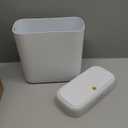 MOPALL Small Bathroom Trash Can with Lid, 2.6 Gallons / 10 L Slim Plastic Garbage Bin with Pop-Up Lid, Mini Waste Basket Can Dog Proof for Kitchen, Bedroom, Office, Laundry, Toilet, Rv, White