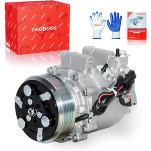 PHOBOOS A/C Compressor with Clutch Compatible with Acura ILX 2013-2015 2.0L & Honda Civic 2012-2015 1.8L, Fast Cooling, Low Noise, Easy Installation, Ref. CO-9779C