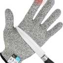 2 x Level 5 Cut Resistant GlovesTouch-Screen Compatible Cut Resistant Gloves Food Grade For Oyster Shucking, Meat Cutting, Mandoline Slicer, Knife Handling, Wood Carving (Grey, XL)