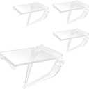 4PCs Acrylic Display Risers Stand Computer Monitor Clear Display Shelf Computer Screen Decor for Mini Figurine Home Office Desk Figures Organizer