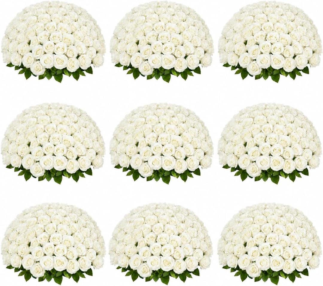 102 PCS White Roses Artificial Flowers
