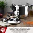 Magefesa Star Belly Pressure Cooker 10.6 Qt, 18/10 Stainless Steel, Induction Compatible, Works on All Stovetops, 3 Safety Systems, 8 PSI