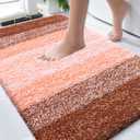 OLANLY Bathroom Rugs Mat 30x20, Extra Soft Absorbent Microfiber Bath Rugs, Rubber Backing, Quick Dry, Machine Washable Bath Mats for Bathroom Floor, Tub and Shower, Home Decor Accessories, Orange