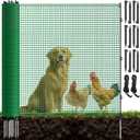 4x50FT Temporary Fence with Posts,Plastic Garden Safety Fence with 9 Fiberglass Stake,Windbreak Rope,Ground Peg,Temporary Fence for Backyard Outdoor Animal Protect,Temporary Dog Fence Outdoor