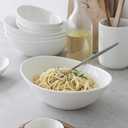 DOWAN 9.25" Serving Bowls, Large Oval Serving Dishes for Wedding and Dinner Parties, 35 Oz for Salad, Side Dishes, Pasta, Oval Shape, Microwave & Dishwasher Safe, Set of 4, White