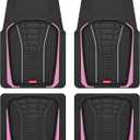 Rubbermaid Car Floor Mats Full Set – Premium All-Weather Car Mat with Brushed Aluminum Inserts, Universal Trim-to-Fit Design, Anti-Slip Backing for Cars, SUVs, Trucks, and Vans