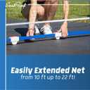 EastPoint Adjustable Pickleball Net - White & Blue, Metal - Fully Pre-Assembled & Portable Pickleball Net - Adjustable 10-22 ft Driveway Mesh for Play Court - Space-Saving Folding Design