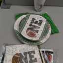 142Pcs First Year Down Football Birthday Party Decorations Football Tableware Set with Plates Napkins Cups Tablecloth and Banner First Year Down Birthday Party Decorations Football Party Decorations