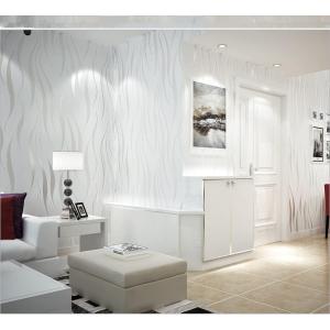 Premium Plant Fiber + Extracted Silk Wallpaper Fashionable Atmospheric Wavy Stripes 3D Stereoscopic Fenced Wallpaper (Creamy White 35910)