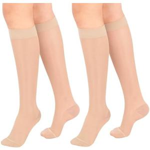 15-20mmHg Knee High Sheer Compression Socks, Compression Socks for Women, Medical Compression Stockings for Teachers, Nurses, Traveler L/XL