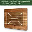 Extra Large Acacia Wood Cutting Board 24"x18" Reversible Wooden Butcher Block for Kitchen with Deep Juice Groove, Side Handles Chopping Board & Serving Tray for Meat, Vegetables, Cheese
