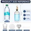 Mifoci Glass Mouthwash Dispenser for Bathroom Countertop, 14oz Luxury Refillable Mouthwash Container Bottle with Cup, Flip Spout, Stainless Steel Funnel, Coaster for Bathroom Decor Accessories, Clear