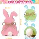 Easter Decorations, 5pcs Wooden Easter Bunny Table Sign with Jute Rope, Easter Wood Tiered Tray Decor Freestanding Easter Table Decorations