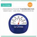 La Crosse 104-106BL Blue Analog Thermometer with Magnetic Back