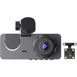 Dash Camera Front and Rear, Car Cam for Cars, Triple Car Camera with 32GB Card, G-Sensor, 24Hr Parking 