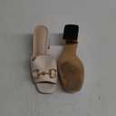 gihubafuil Women's Sandals Peep Toe Slides Chunky Heel Mules Single Band Comfort Slip-on Shoes with Metal Chain for Spring Summer 6