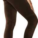 Conceited Luxe Leggings  Velvet or Vegan Leather (Plus Size Available) (Small, Brown)